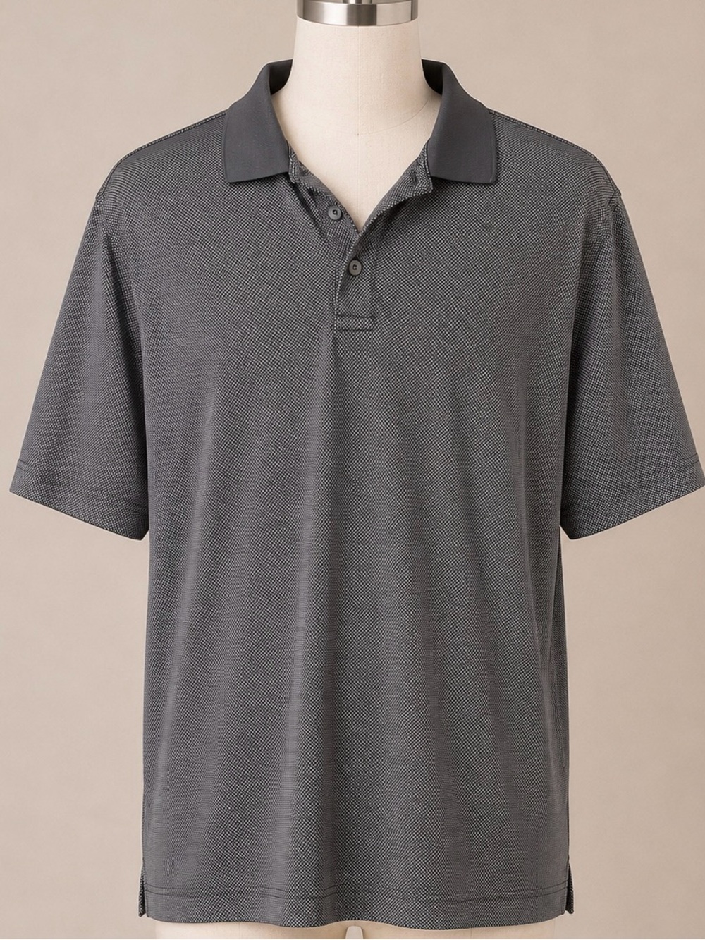 Member’s Mark Luxe Polo Men’s XXL Gray Micro Dot Performance Shirt